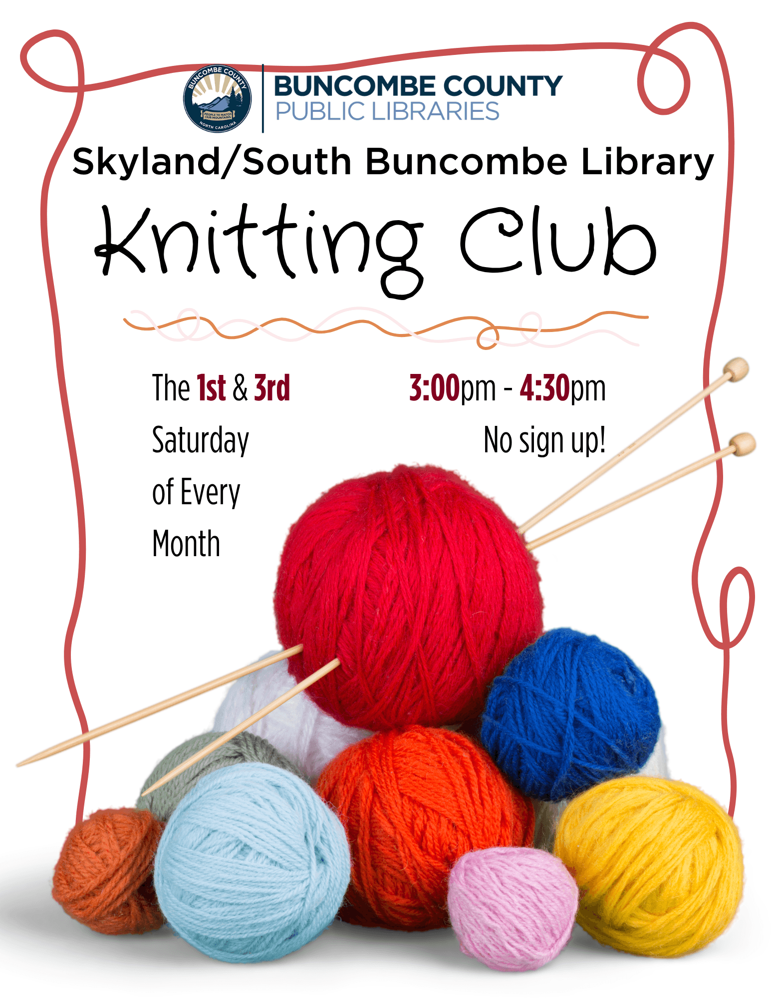 Skyland Library Knitting & Crochet Club
