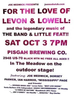 Joe Medwick: For the Love of Levon & Lowell, Music of The Band & Little Feat