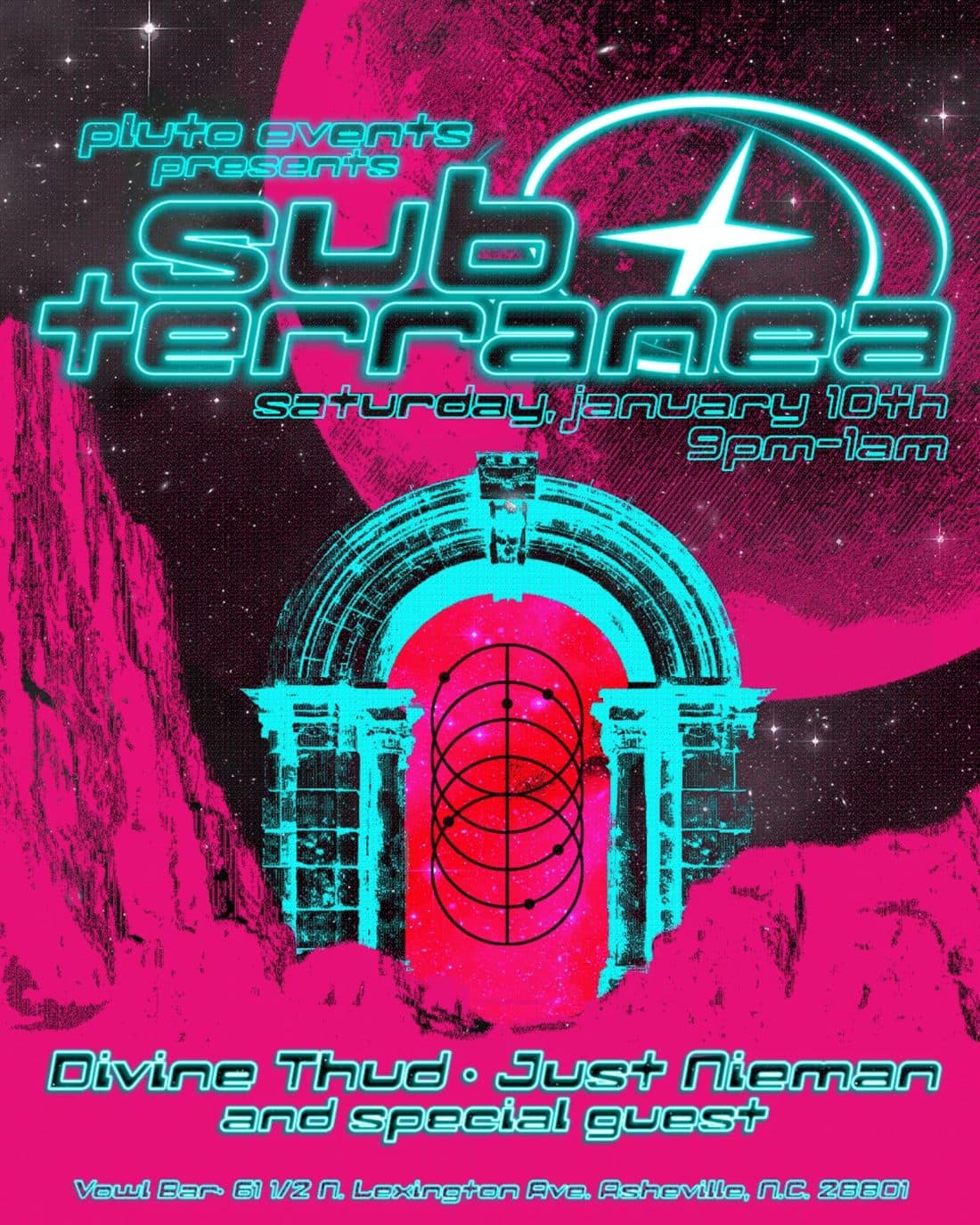 Subterranea w/ Pluto Events