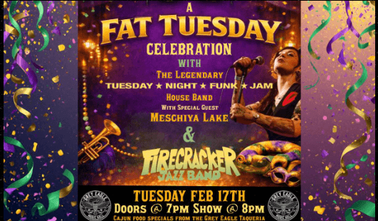 Fat Tuesday Celebration w/Tuesday Night Funk Jam House Band & Firecracker Jazz Band