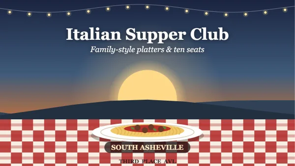 Italian Supper Club: Family-Style Platters — 10 Seats, South Asheville