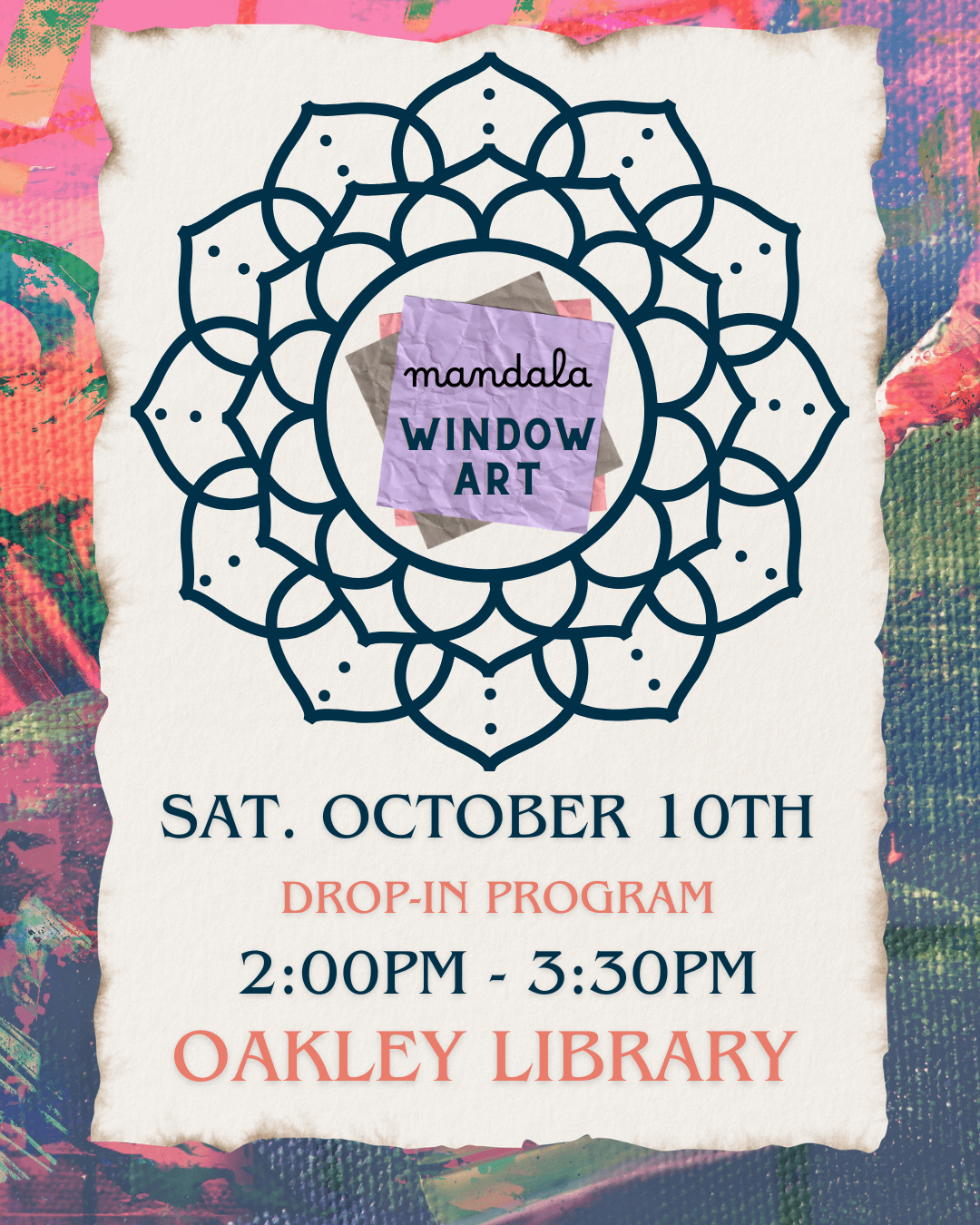 Mandala Paper Window Art at Oakley Library