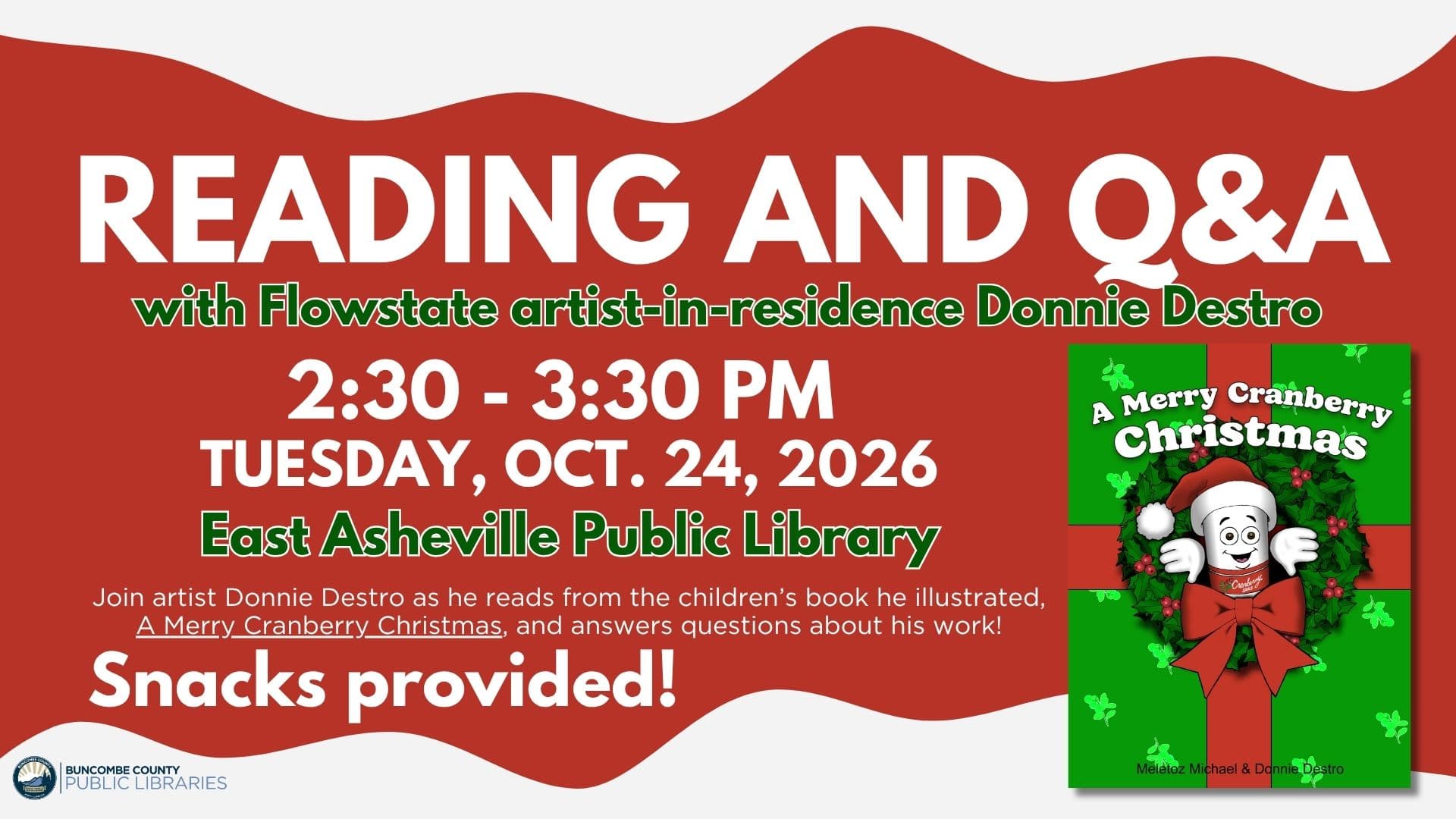 Reading and Q&A with Flowstate artist Donnie Destro