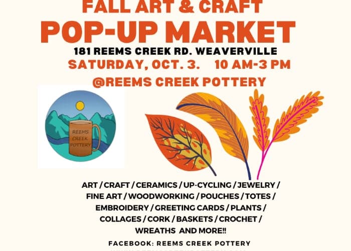 Fall Art & Craft Pop-Up Market at Reems Creek Pottery