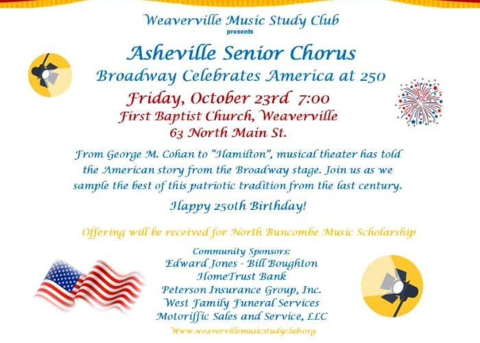 Asheville Senior Chorus Presents: Broadway Celebrates America at 250
