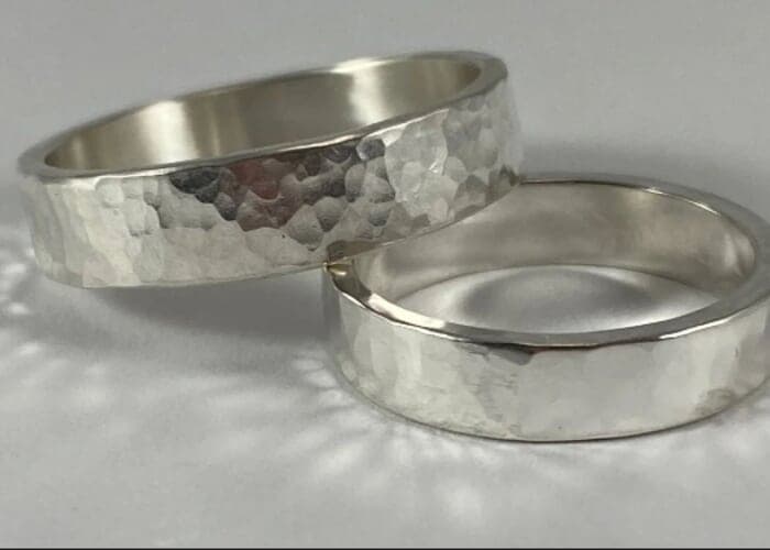Hammered Wide Band Ring