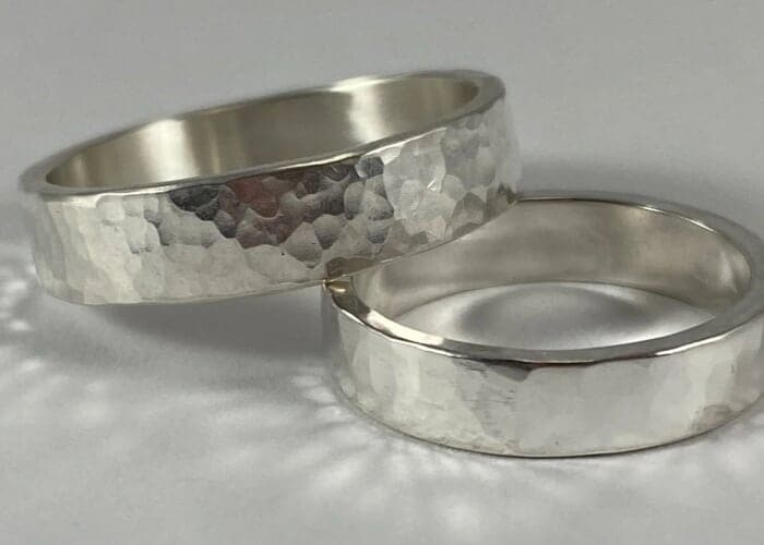 Hammered Wide Band Ring
