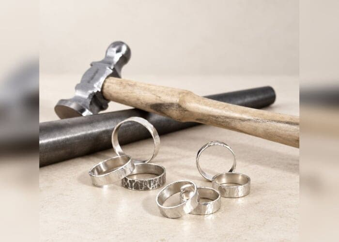 Hammered Wide Band Ring