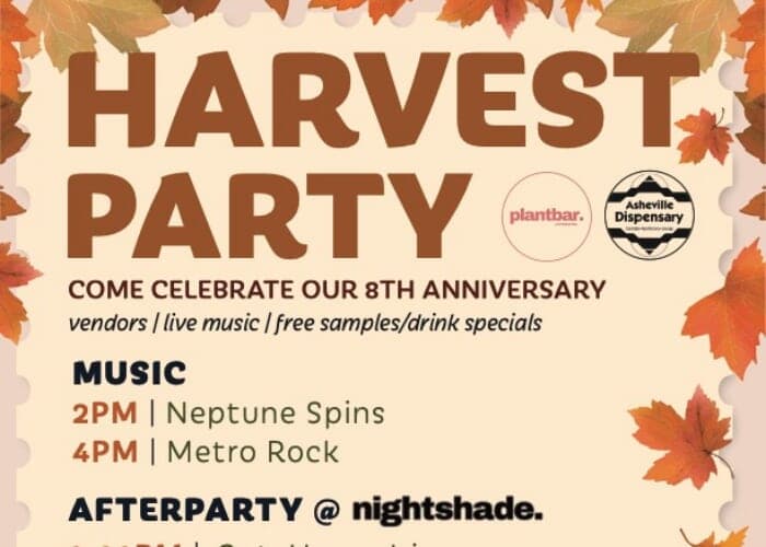 8th Anniversary Harvest Party at Asheville Dispensary & Plant Bar
