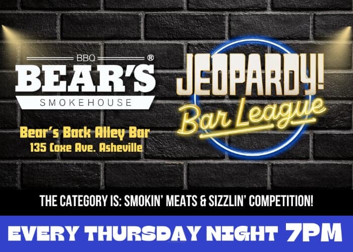 JEOPARDY! Bar League at Bear's Smokehouse BBQ every Thursday at 7 PM!