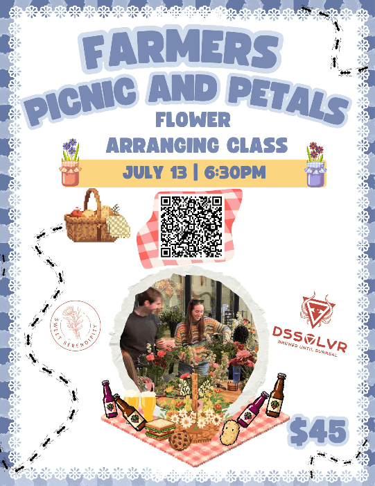 Farmers Picnic and Petals - Flower Arranging Class - DURHAM
