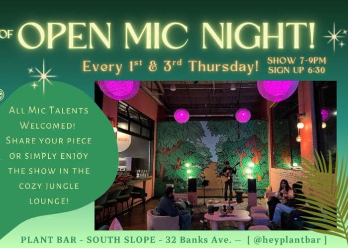 Open Mic Night at Plant Bar - South Slope
