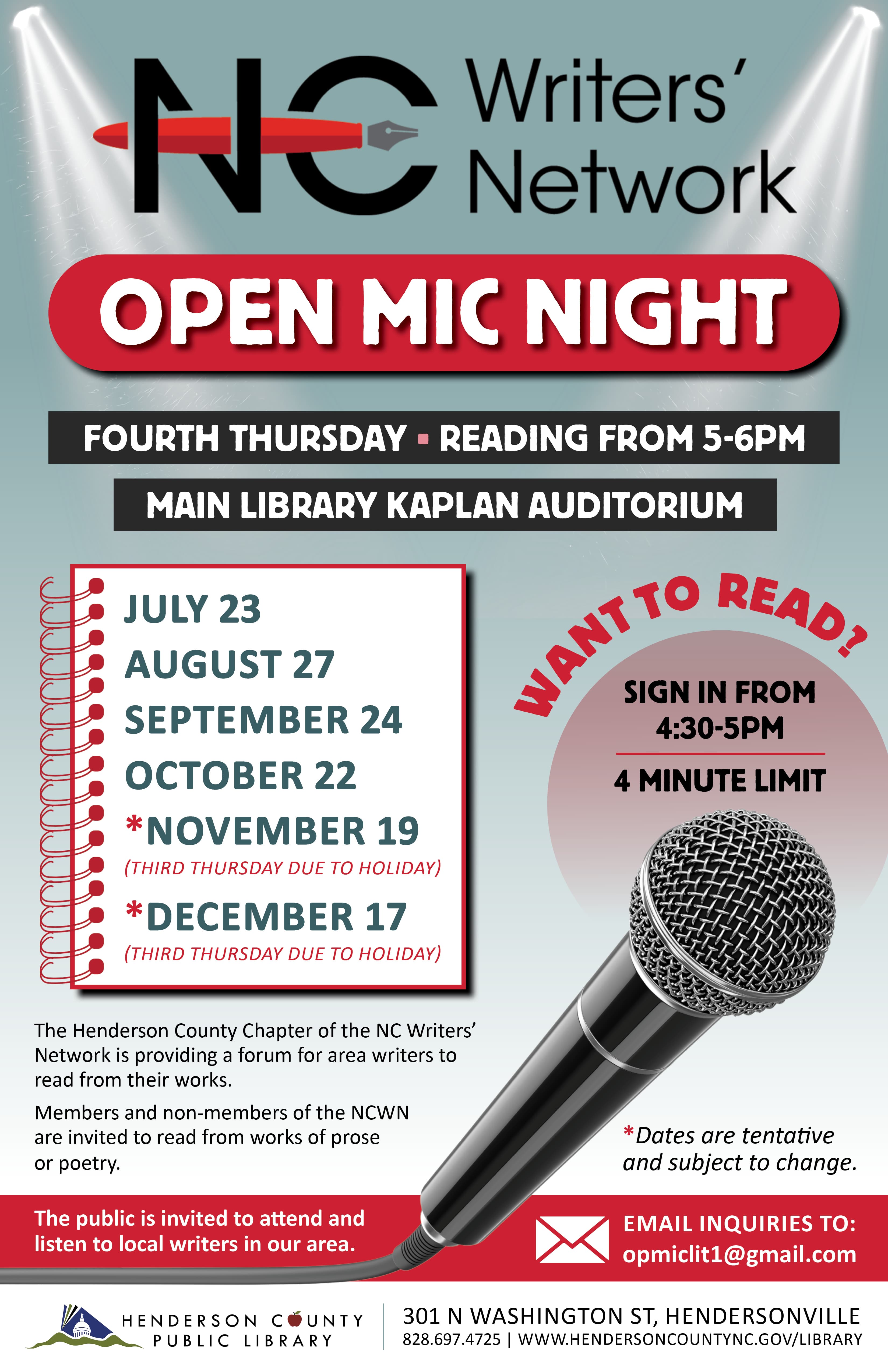 NCWN Open Mic Night