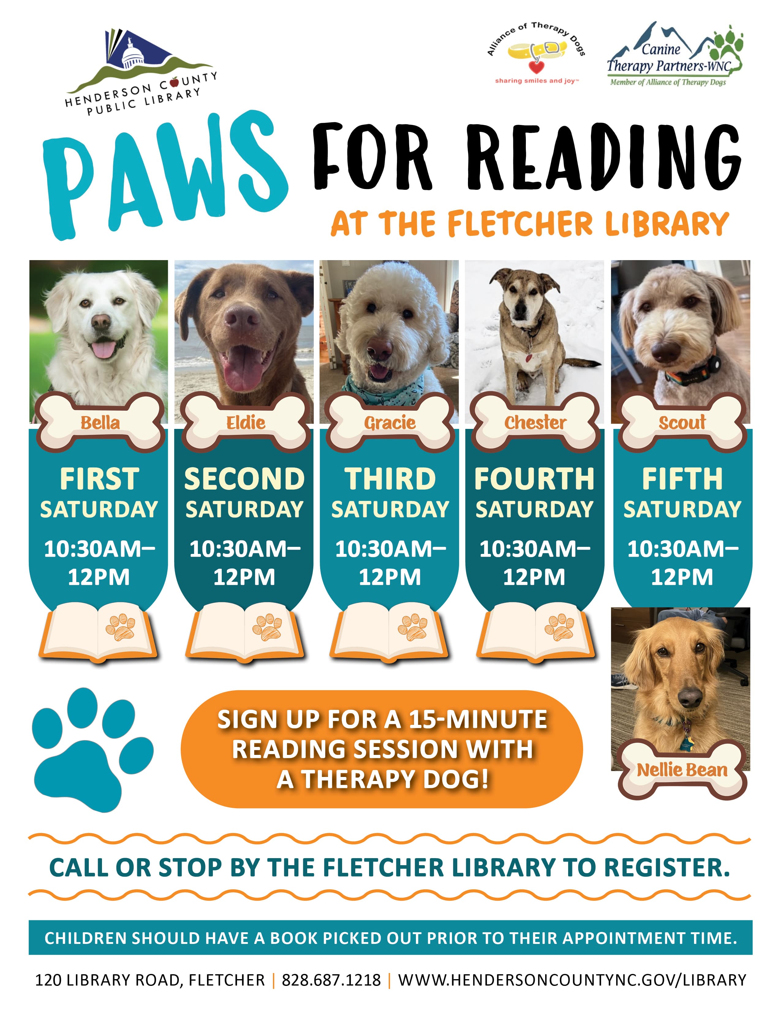 PAWS for Reading at the Fletcher Library
