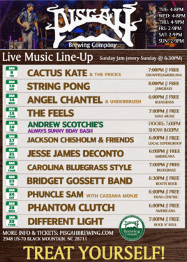 Pisgah Brewing Upcoming Music Lineup