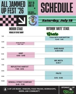 All Jammed Up Fest - Saturday Schedule