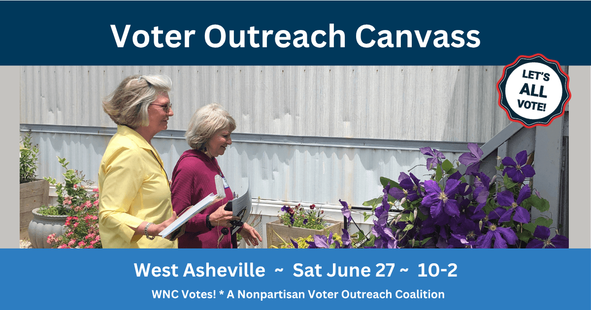 WNC Votes! Nonpartisan Voter Outreach Canvas