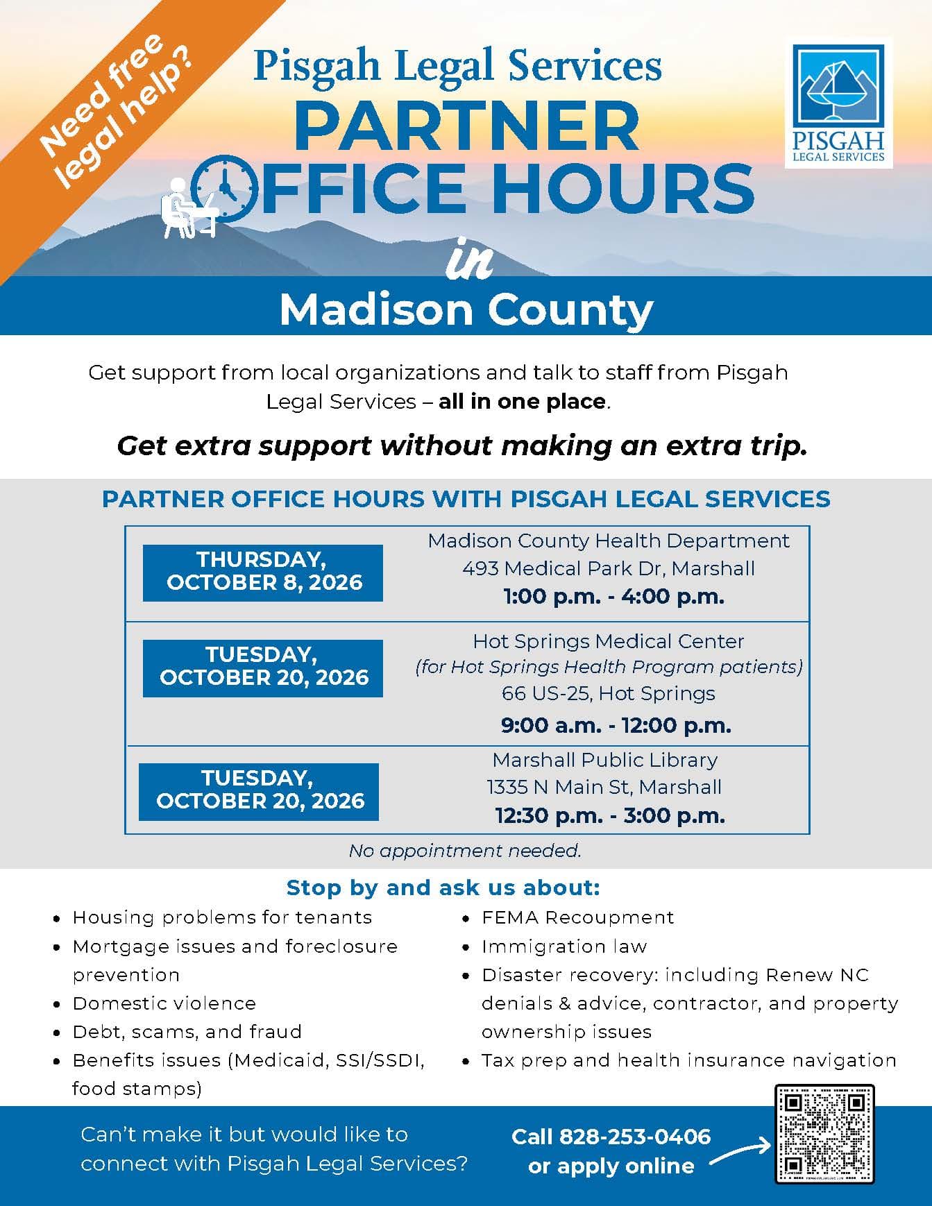 Pisgah Legal Partner Hours