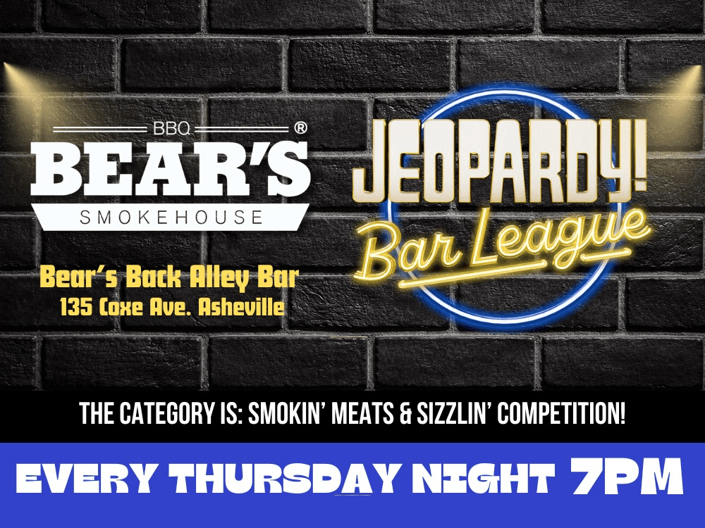 JEOPARDY! Bar League every Thursday at 7PM - Bear's Smokehouse BBQ!