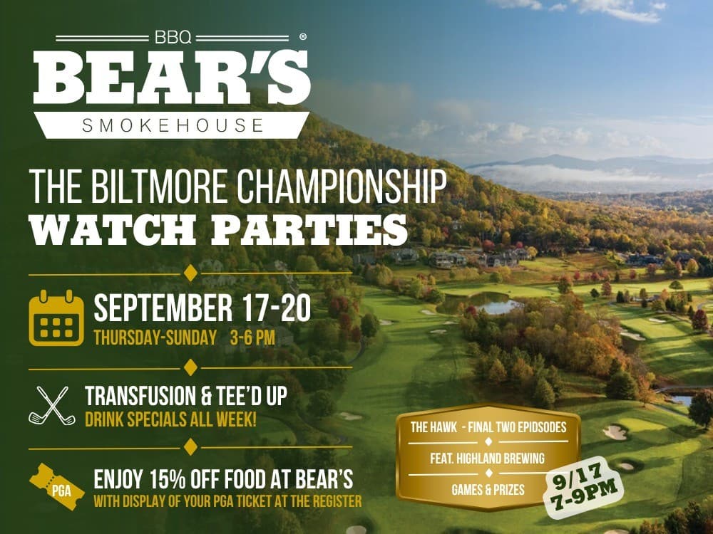 The Biltmore Championship Watch Parties at Bear’s Smokehouse BBQ