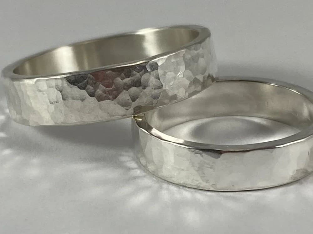 Hammered Wide Band Ring