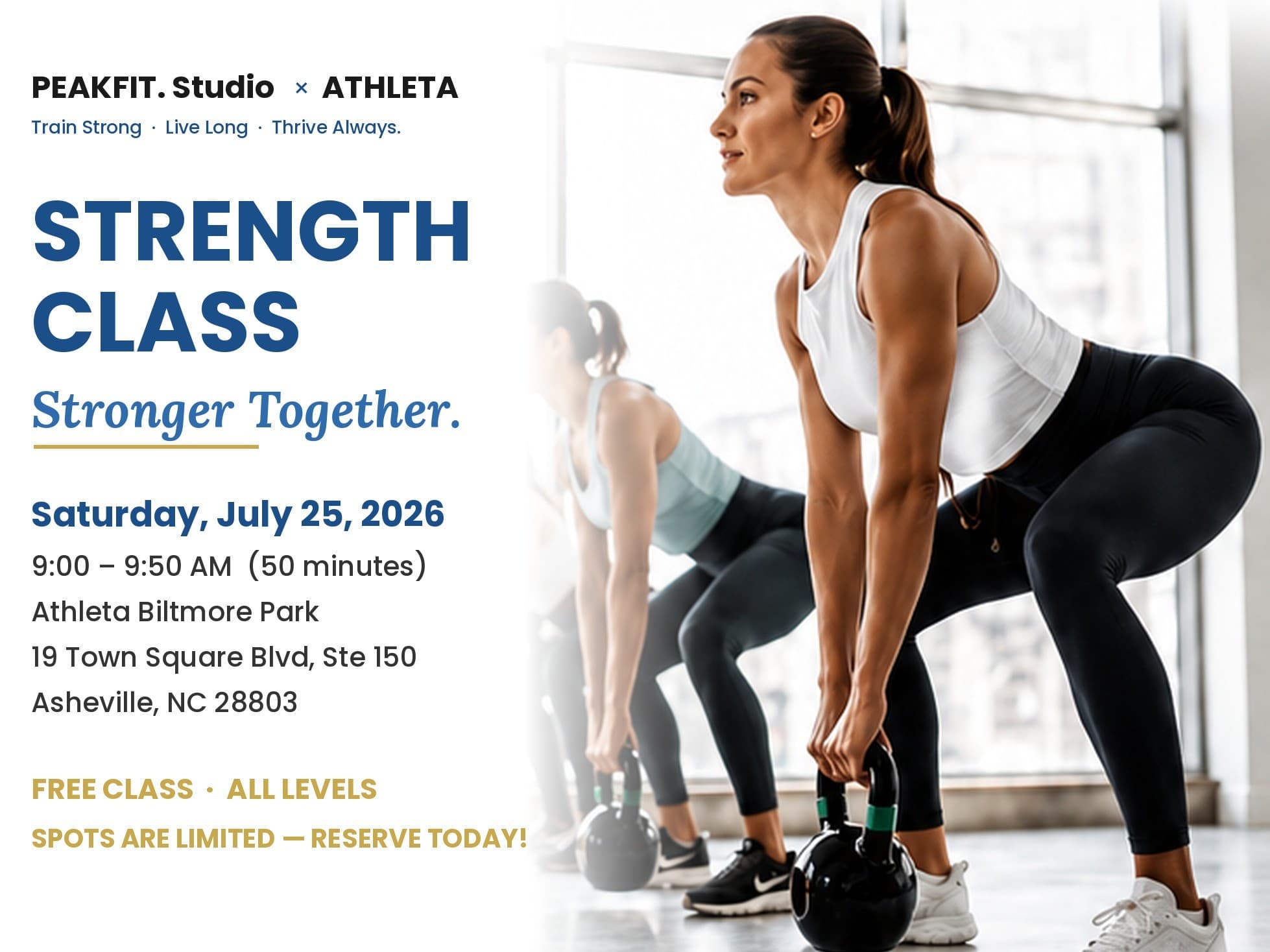 Stronger Together: Free Strength Class with PEAKFIT. Studio & Athleta
