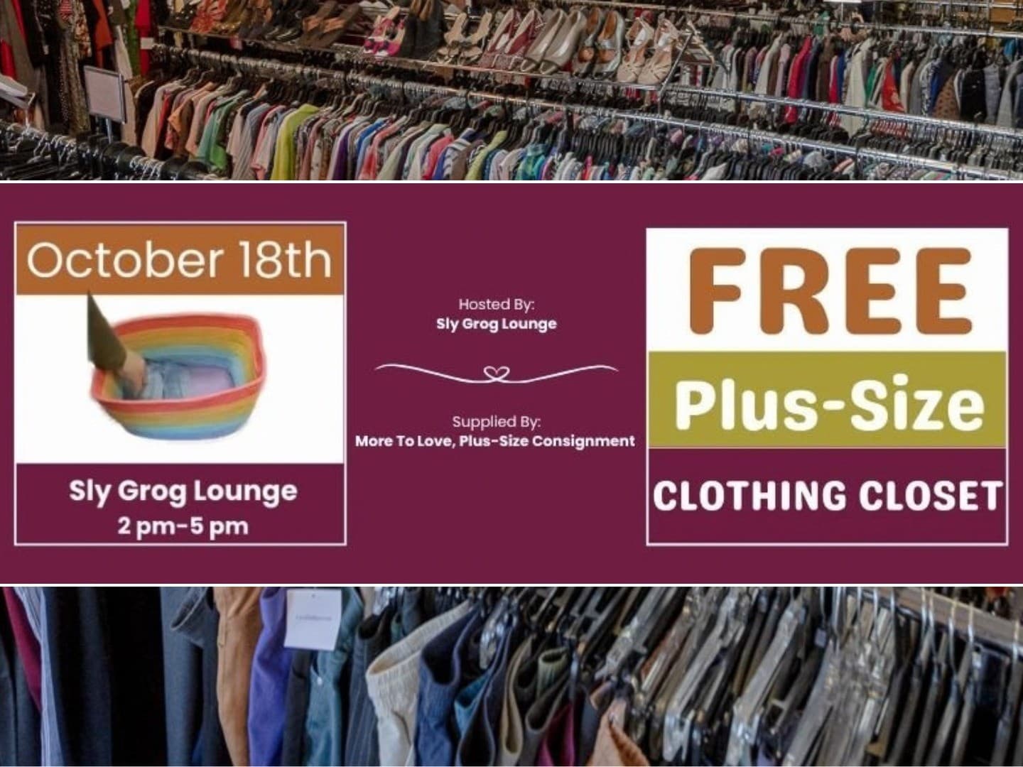 Free Plus-Size Clothes @ Sly Grog Lounge Supplied By More To Love Consignment