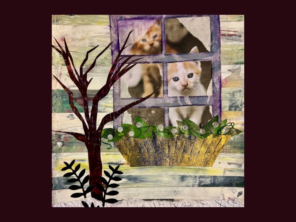 Mixed Media Collage: Winter Window Workshop