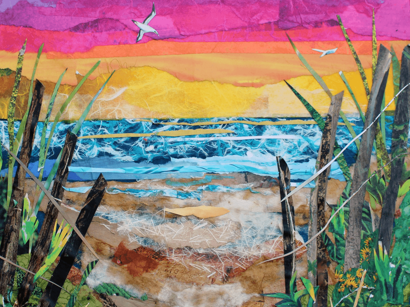 Beach Collage with Li Newton